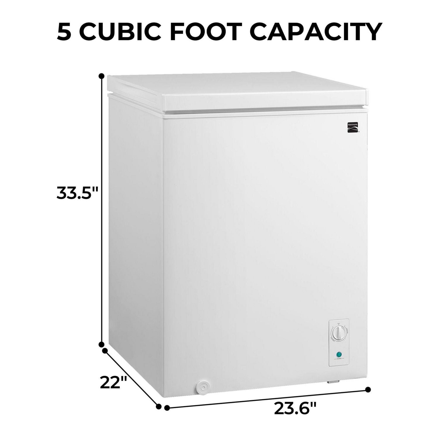 Kenmore 5 Cu. Ft. Convertible Chest Freezer/Refrigerator, Garage-Ready, Manual Defrost (143L), White