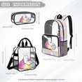 thumbnail image 4 of Xoenoiee Cat Cloud Floral Print 3 Pack Kids Clear Backpack with Lunch Box and Pencil Case for Girls 17 Inch Kindergarten Bookbag School Bag See Through Preschool Kindergarten Toddler Backpack, 4 of 5