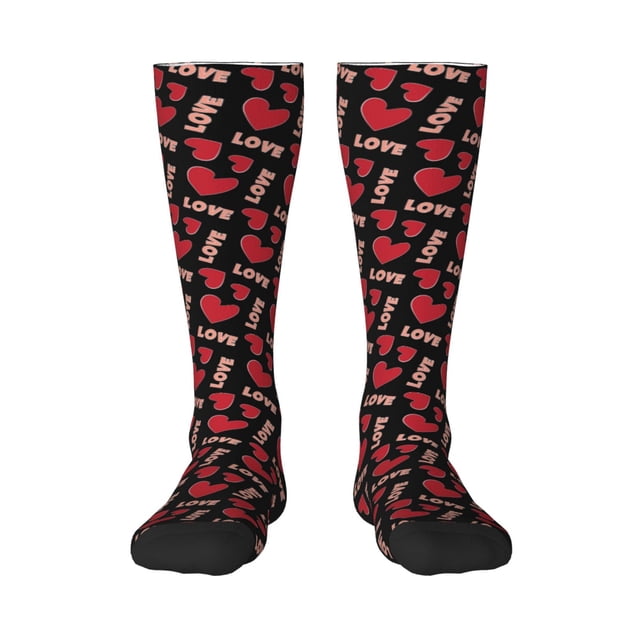 Balery Heart Calcetines novedosos Calcetines deportivos Calcetines hasta la rodilla Calcetines de algodón Calcetines originales y geniales