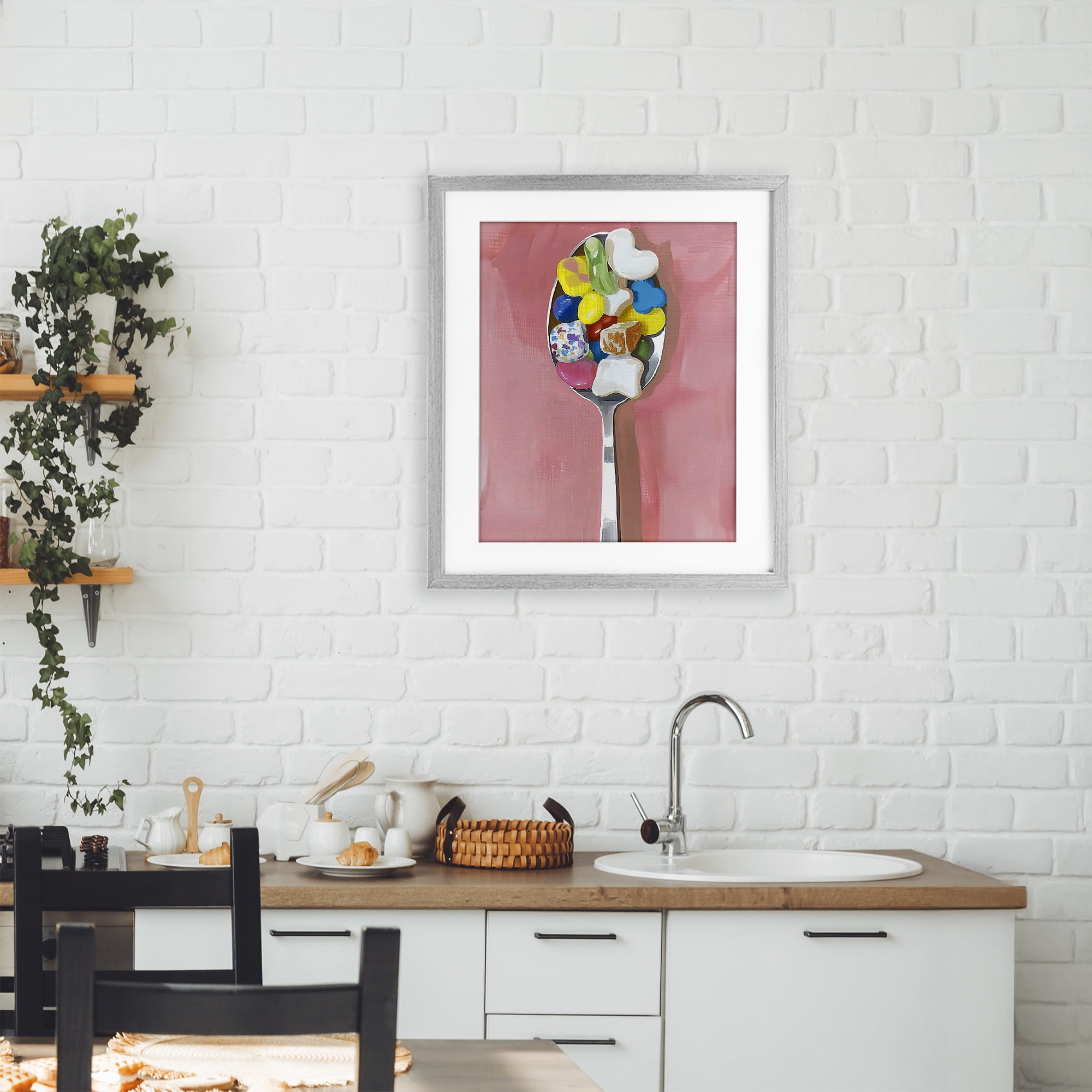 Stupell Industries Nostalgic Fun Breakfast Spoon Gray Framed Print Under Glass, design by The Prints Vibe