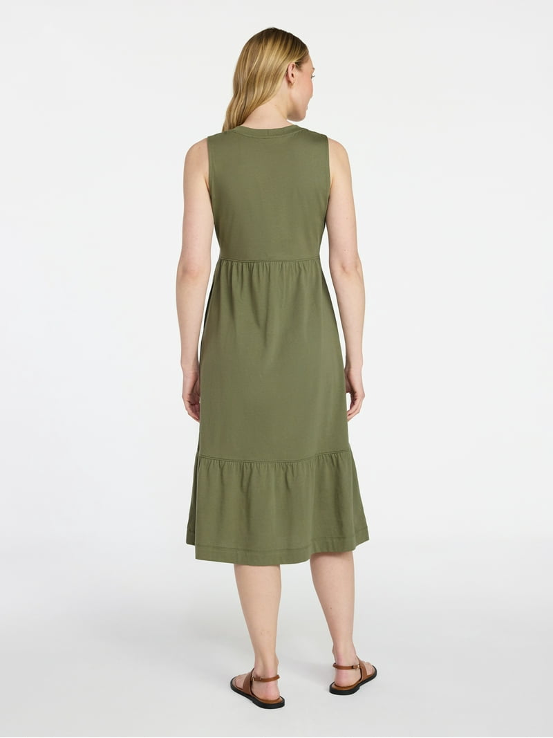 white christmas dresses Shimmer Cotton Crochet Sleeveless Midi Dress | A-Line Dress