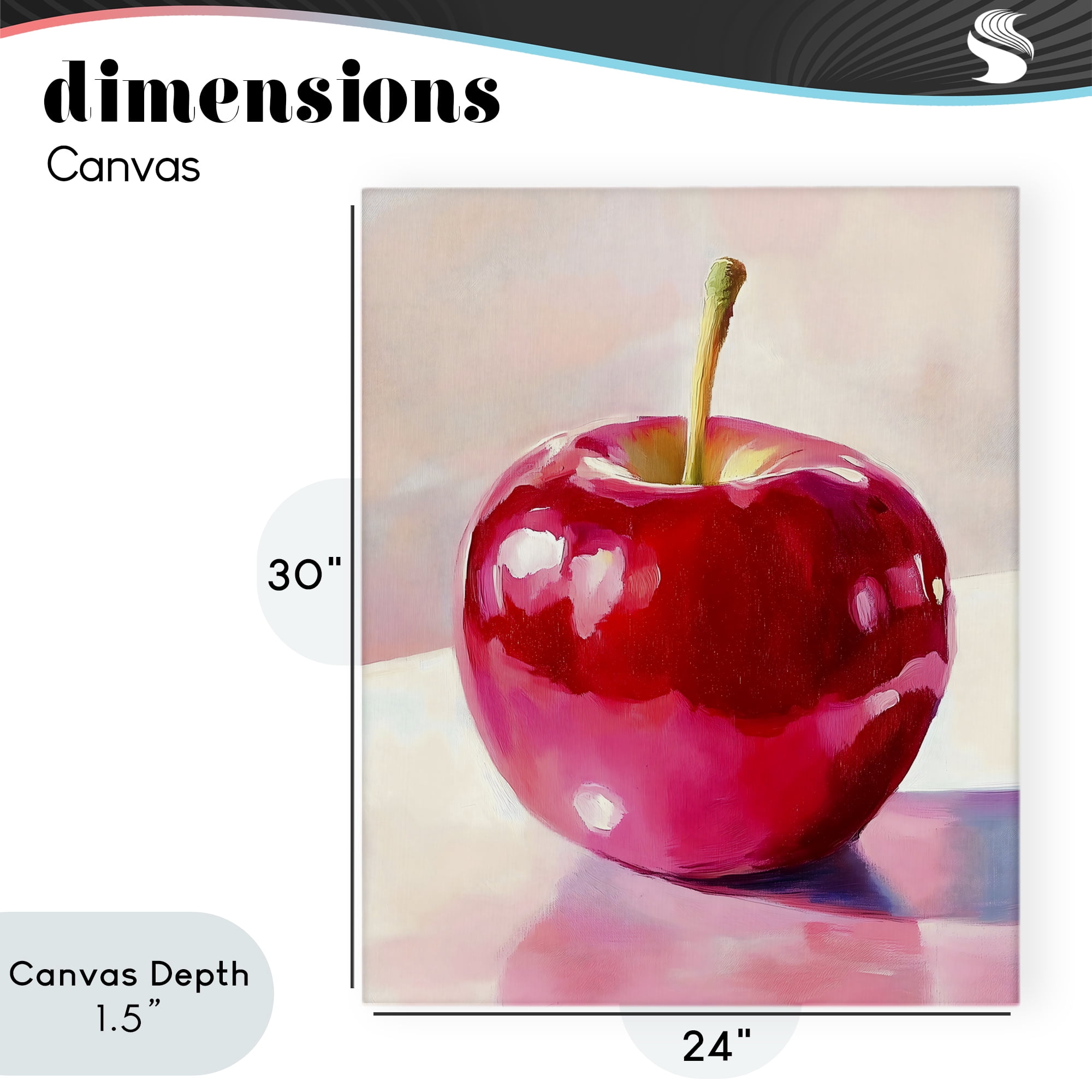 Stupell Industries Shiny Red Apple Reflection Canvas Wall Art, design by The Prints Vibe