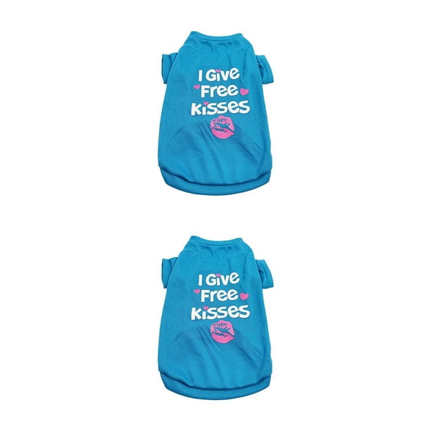 Billuyoard Ropa para mascotas Abrigos para mascotas Algodón Acogedor Adorable Llamativo Lavable Multi-tamaño Cachorro Jersey Cartas Sudadera Chaleco Azul Azul XS 2piezas Billuyoard CBP384334