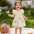 thumbnail image 6 of Splozh Toddler Girls Dresses 9 12 18 24 Months 2T 3T Toddle Baby Girl Dress Ruffle Summer Sleeveless Dresses 3D Floral 2Pcs Photoshoot Outfit,Beige,9-12 Months, 6 of 6