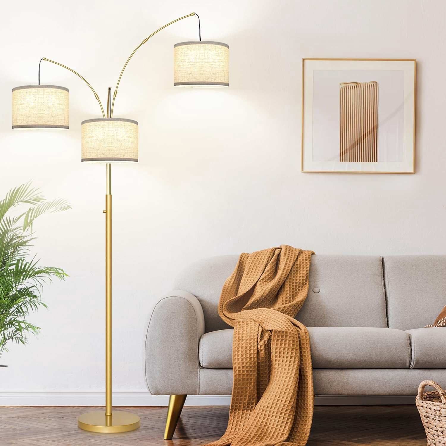 4000K LED Floor Lamp 100W - 76.6 Inch Dimmable Natural Daylight Lamp For Office, Reading, Piano