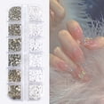thumbnail image 3 of opvise 12Grids/Box Flat Back Nail Art Rhinestone 3D Effect Faux Pearl Style Round Glitters DIY Nail Rhinestones Decoration for Manicure, 3 of 8