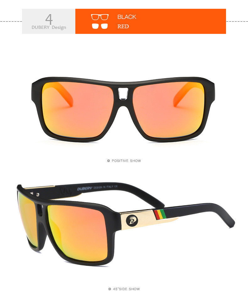 DUBERY Men Polarized Sunglasses Square Cycling Fishing Driving Glasses Eyewear 