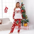 thumbnail image 6 of Odeerbi Christmas Pajamas for Family Holiday Long Sleeve Family Christmas Pajamas Matching Sets Mom Casual Printed Top with Bottom Outfits Home Wear Sleepwear Family Matching PJs Set Red, 6 of 9