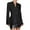 Black, variant on Blazer Coat for Women Trendy V Neck Long Sleeve Office Lady Coat Single Button Slit High Waisted Outerwear Autumn Winter Spring