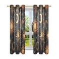 thumbnail image 7 of Yayeee Window Curtains Light Filtering 63"x42" Grommet Panel Pair Home Living Room Decor, Sun Moon and Stars Pattern, 7 of 7
