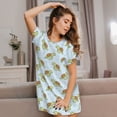 thumbnail image 3 of Picia Cartoon Sea Turtle Pattern Women’s Nightdress – Casual Short-sleeved Loose-Fit Sleepwear, Soft Cotton Short-Sleeve Sleep Shirt for Relaxation & Comfort, 3 of 6