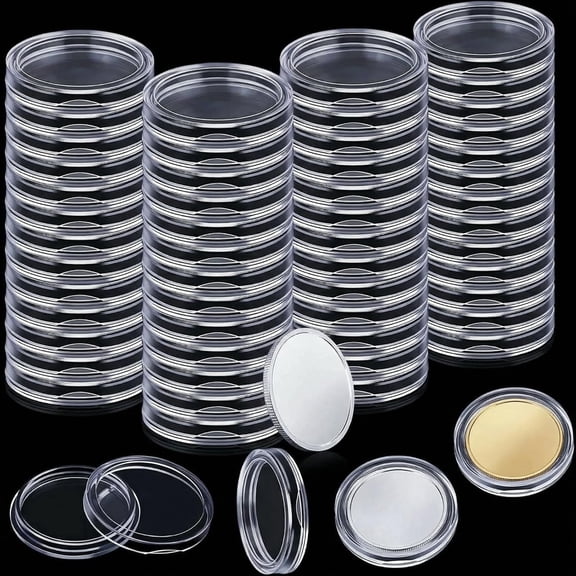 50Pcs Coin Capsules Plastic Silver Dollar Coin Holders for Collectors Coin Collectors Supplies