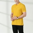 thumbnail image 5 of Nnhblu Men Cotton Short Sleeve Turndown collar Button Mens Tshirts Yellow XXL, 5 of 9