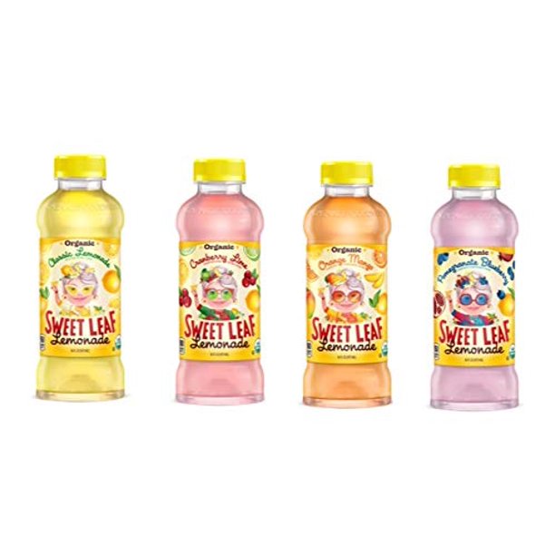 Sweet Leaf Lemonade, 4 Flavor Variety Pack, 16 oz Bottles (12