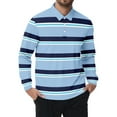 thumbnail image 3 of TEDOYE Men's Casual Polo Shirt Casual Button Down Shirt Breathable Long Sleeve Striped Tops Stylish Tops, 3 of 3