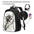thumbnail image 2 of Disketp Black And White Rose Travel Laptop Backpack, Laptops Backpack with USB Charging Port, Water Resistant Computer Bag Gift for Men & Women, 2 of 7