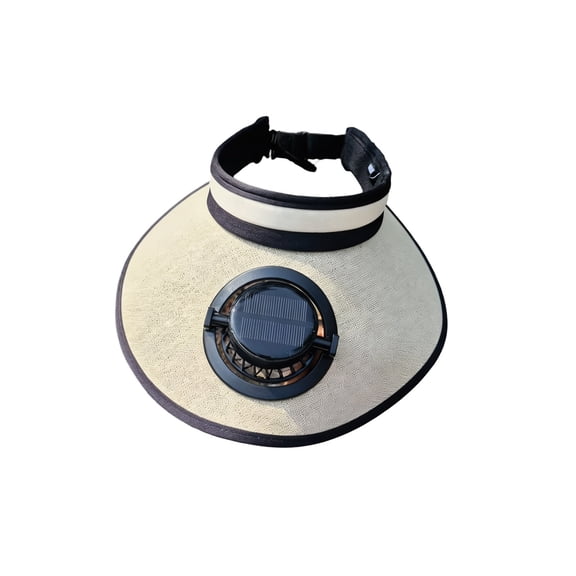 Mecorevxz Outdoors Sun Protection Hat and Summer Rechargeable Solar-Powered Fan Visor and Wide-Brimmed UV Resistants Open-Top Sun Hat(B)