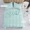 thumbnail image 7 of HIG 3 Piece Shabby Chic All Season Lightweight Down Alternative Comforter Set-Quilted Comforter with Corner Tabs -Box Stitched -250GSM Fiberfill Shabby Chic Farmhouse Style Bedding(King/Cal.King,Aqua), 7 of 7