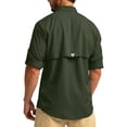 thumbnail image 3 of Camisas de pesca con protección solar de manga larga, camisas de viaje y trabajo para hombre, camisas con botones UPF50 o más y bolsillos con cremallera (talla XXL, color oliva), 3 of 6
