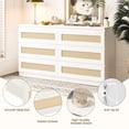 thumbnail image 1 of Bingirl Commode de Chambre en Rotin : Organisateur à 6 Tiroirs pour Garde-Robe, avec Design à Double Bois, 1 of 8