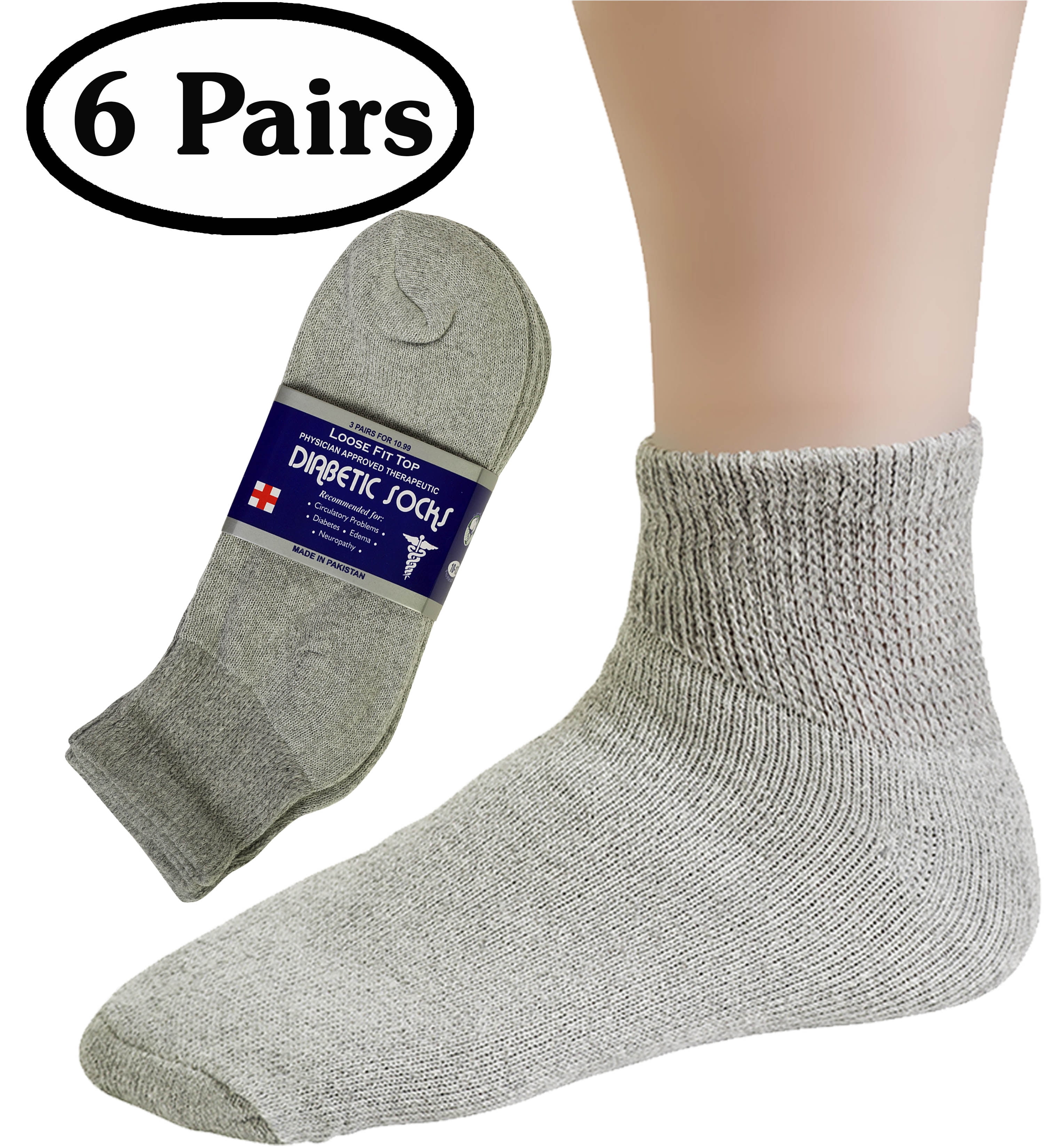 Mens Cotton Socks Diabetic Socks 12 Pairs of Men Crew Socks