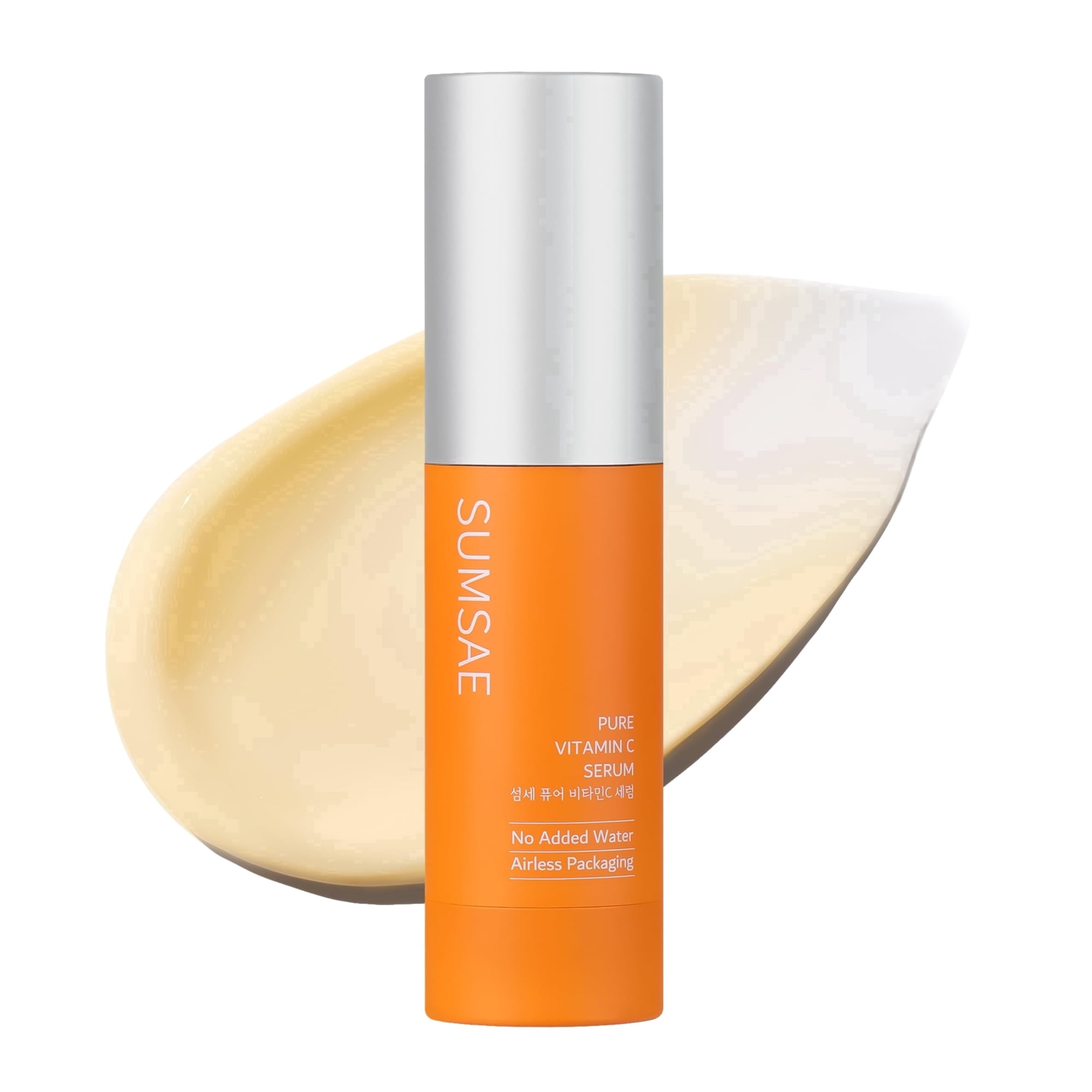 SUMSAE 10.5% Pure Vitamin C Face Serum, Patented Waterless Formula, Airless Pump, Panthenol & Beta-Glucan, Korean Skincare, 1.01 fl oz