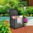 thumbnail image 5 of RAINDROPS 30 Gallon Weather-Resistant Outdoor Storage Box with Lockable Lid, Side Handles, Resin Construction for Patio Cushions, Garden Tools - Black, 5 of 7