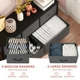 thumbnail image 5 of Dresser for Bedroom, Chests of Drawers, Storage Organizer with 5 Drawers, Sturdy Metal Frame, Wood Tabletop for Guest Room, Closet, Entryway, Nursery, Gray, 5 of 7