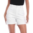 thumbnail image 7 of HDE Women's Twill Chino Shorts 5" Inseam Tailored High Waisted Stretch Short White - S, 7 of 7