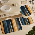 thumbnail image 6 of 4 Piece Shower Curtain Sets Non-Slip Rugs And Toilet Mat Lid Rug Accessories Orange And Blue Stripe Waterproof Fabric Bath Curtain Colorful Abstract Modern for Bathtub Decor, 6 of 8