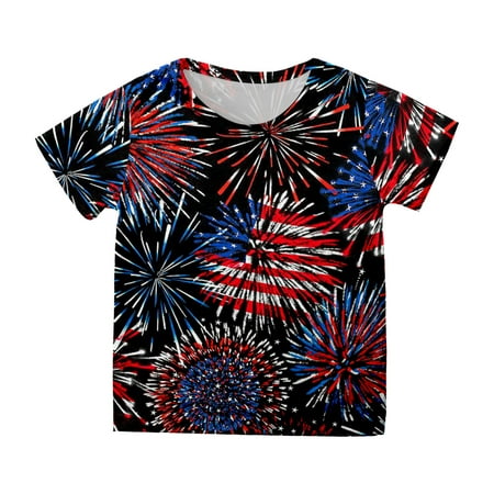 

Shirts for Teen Kids Boys Girls Short Sleeve Independence Day Prints T Shirt Child Tops Size 2 Clothes for Girls Girl Athletic Clothes Girls Clothes Size 14 5 Girls Rare Too Toddler Girl Girls Long