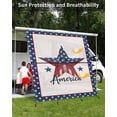 thumbnail image 3 of 4th of July RV Awning Sun Shade Screen 9'X7' Stars USA Flag Mesh Sunscreen Patriotic Red White and Blue Awning Shade Screen with Zipper UV Blocker Completed Kits for RV Motorhome Camper, 3 of 7