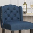 thumbnail image 4 of Home Square Wingback Barstool in Navy and Dark Brown - Set of 4, 4 of 11