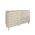 thumbnail image 4 of Castle Place Mid-Century 6 Drawer Wooden Dresser, Natural, 4 of 7