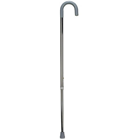Aluminum Adjustable Shaft Cane - DMI Adjustable Aluminum Cane, Standard Handle, Silver