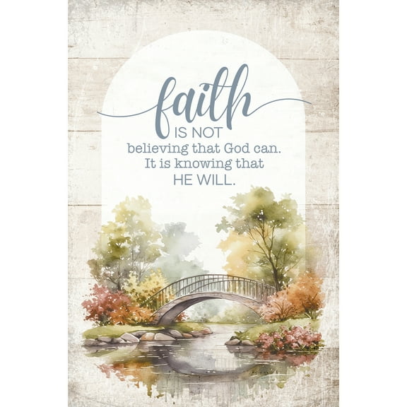 DEXSA Faith Is Not Wood Plaque with Easel and Hook Wall Tabletop Art - 4 inches x 6 inches