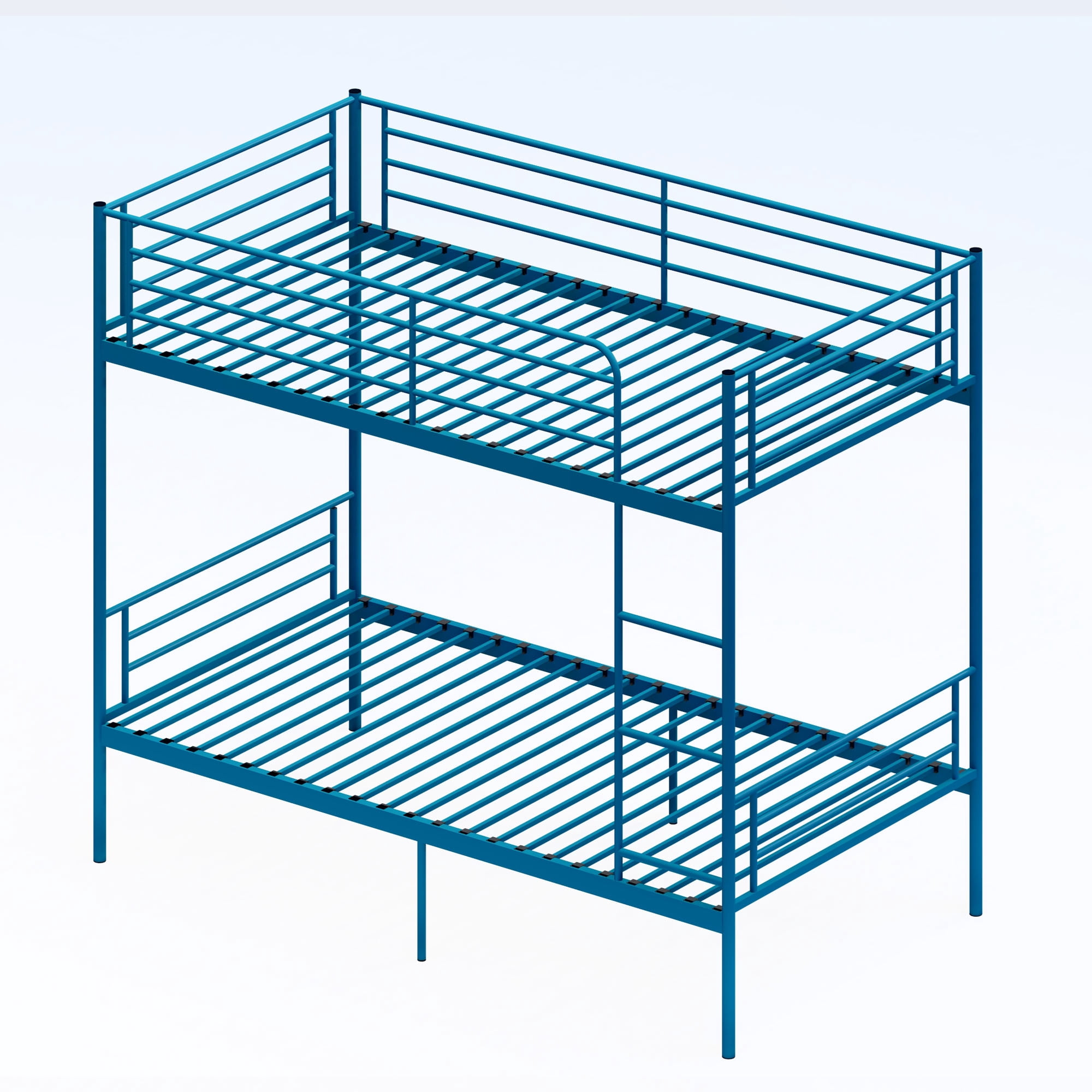 MAYEERTY Twin Over Twin Metal Bunk Bed with Ladder and High Guardrail, Heavy Duty Steel Frame, Space-Saving Bed for Kids Teens Adults Bedroom Dorm, No Box Spring Needed