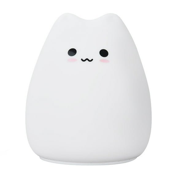 Generic LED Battery Night Cartoon Cute Cat Silicone Light LED Color Changing Children's Bedroom Ambient Night Light Tap Light