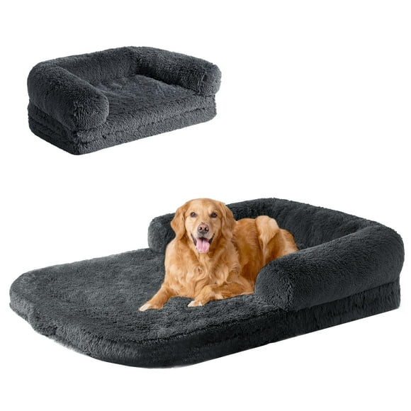 EHEYCIGA Lit pour Chien Pliable TTG, Canapé Orthopédique pour Chien en Mousse Mémoire 54"x38"x7.5" pour Très Grands Chiens, Sofa Apaisant Imperméable pour Animal avec Housse Lavable, Lit pour Chien pour Enfants, D