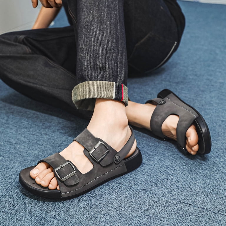 Classic‎ Casual Men\'s Leather Sandal Rokment Mens Sandals with Convertible Back Strap Classic  main image 3