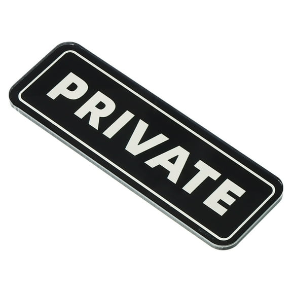 Uxcell Private Door Sign 6"x2" Self Adhesive Privacy Sticker Easy Installation Black