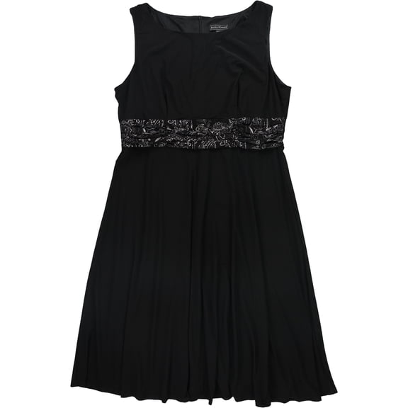 Jessica Howard Womens Glitter Ruched Tank Dress, Black, 14