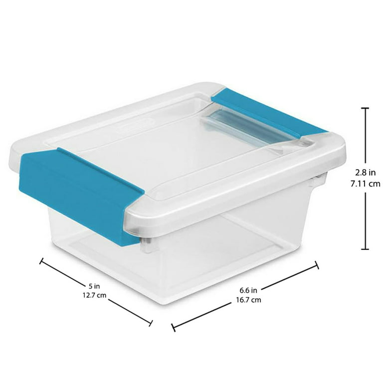 Sterilite Mini Clip Box, Stackable Small Storage Bin With Latching
