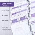 thumbnail image 3 of Budget Planner Book SOLIGT Monthly w/ 12 Pockets Purple, 3 of 5
