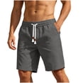 thumbnail image 3 of cllios Mens Shorts Elastic Waist Drawstring Side Pockets Lightweight Loose Fit Solid Color Shorts Summer Casual Beach Vacation Daily Wear, 3 of 7