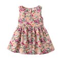 thumbnail image 2 of Styles I Love Baby Little Girl Colorful Floral Sleeveless Cotton Dress Summer Casual Outfit 3 Colors (Pink, 100/2-3 Years), 2 of 4