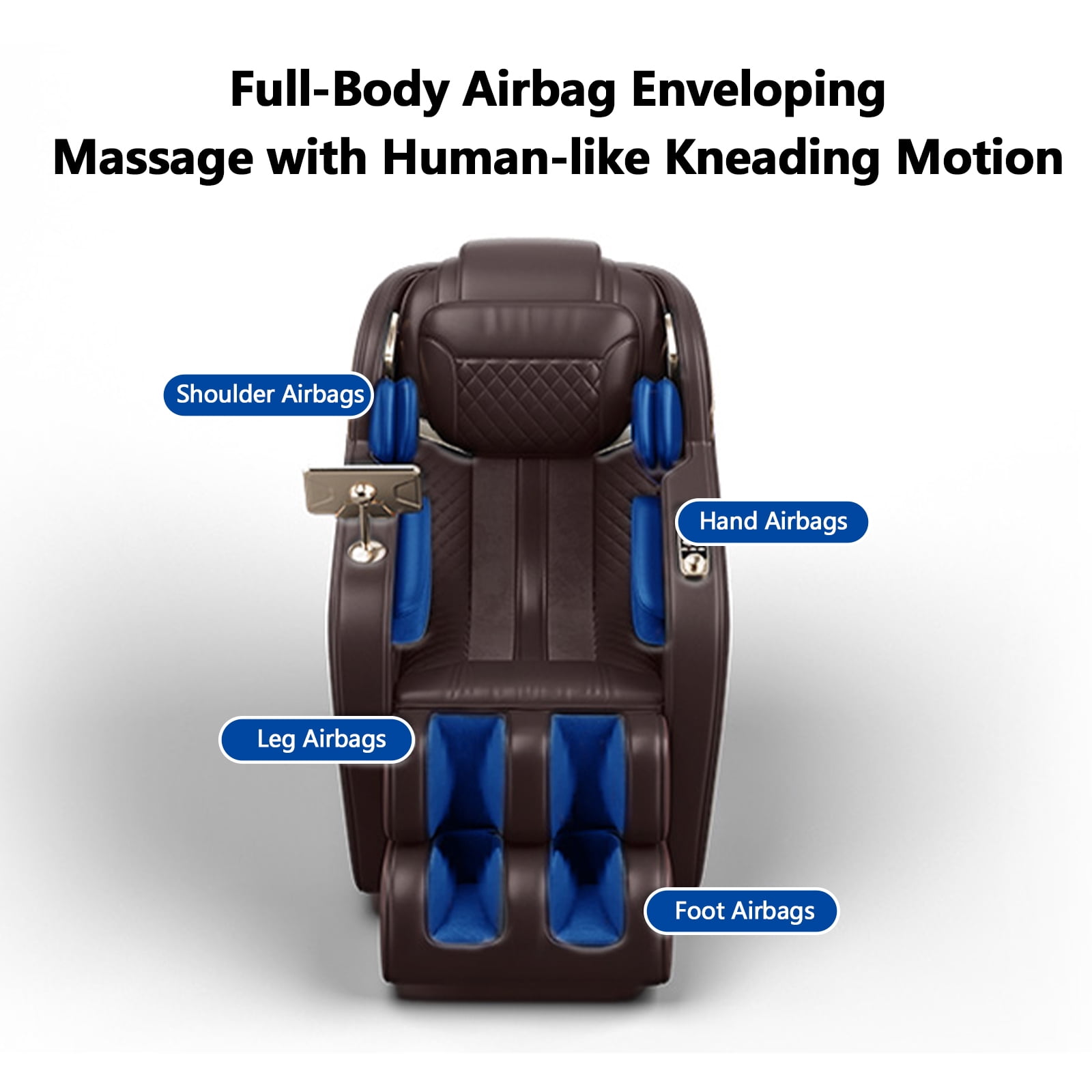 MAYEERTY Zero Gravity Recliner with SL-Track Shiatsu, Waterproof Massage Chair Full Body for Thai Stretching & Airbag Compression, Brown