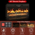 thumbnail image 4 of ANPOO 85" Electric Fireplace with Mantel, Fireplace TV Stand with 36" Fireplace for TVs Up to 95 Inch, 37.6" Tall Farmhouse Entertainment Center with LED Lights & Charging Station, Carved Decoration, 4 of 9