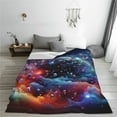 thumbnail image 5 of Honeii Outer Space Floating Numbers And Letters Print Fleece Blanket - Throw Blanket for Bed, Sofa, Couch, Camping, and Travel , Microplush Ultra Soft Warm Blanket-80"x60", 5 of 7