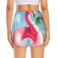 thumbnail image 3 of Picia Tropical Flamingo Pool Float Pattern Women's 2 in 1 Athletic Running Shorts High Waisted Workout Casual Gym Sweat Shorts with Comfy Liner Zipper Pockets-X-Large, 3 of 9